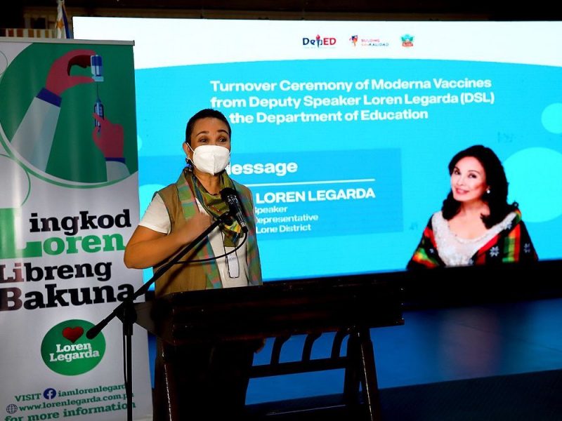 Deputy Speaker Loren Legarda at the Turnover of Moderna Vaccines to the Department of Education